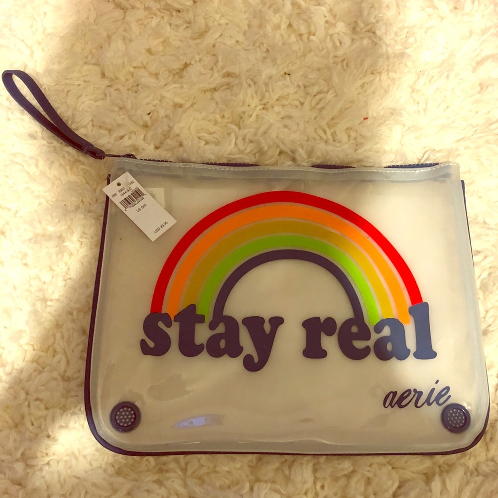 ☀️SOLD☀️Aerie clear, breathable bikini bag